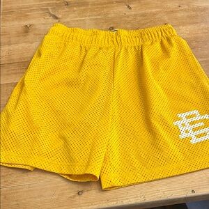 Eric Emanuel EE Basic Shorts Yellow Mesh with A White Logo Size Small